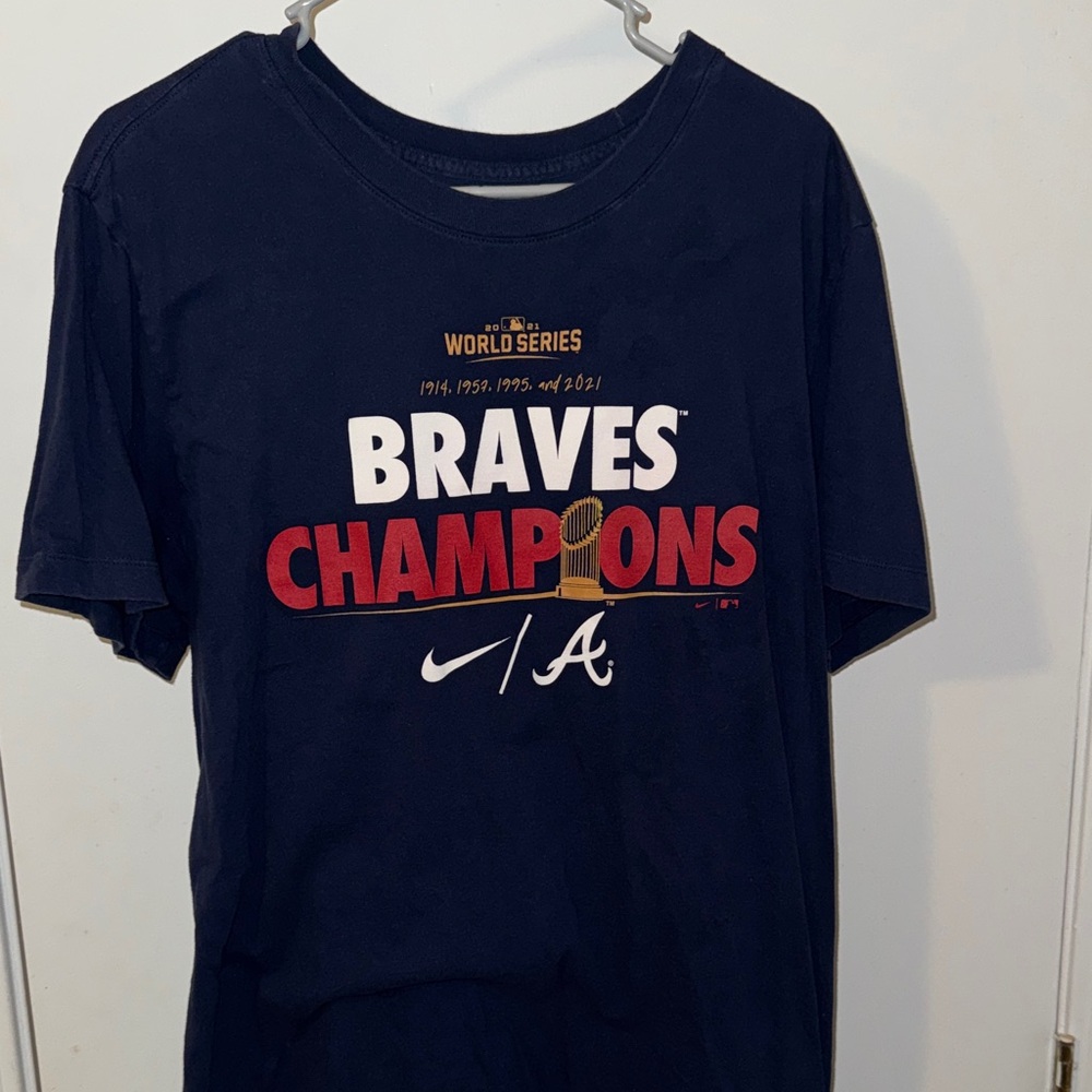 Nike Braves Champions Tee - Navy and Red